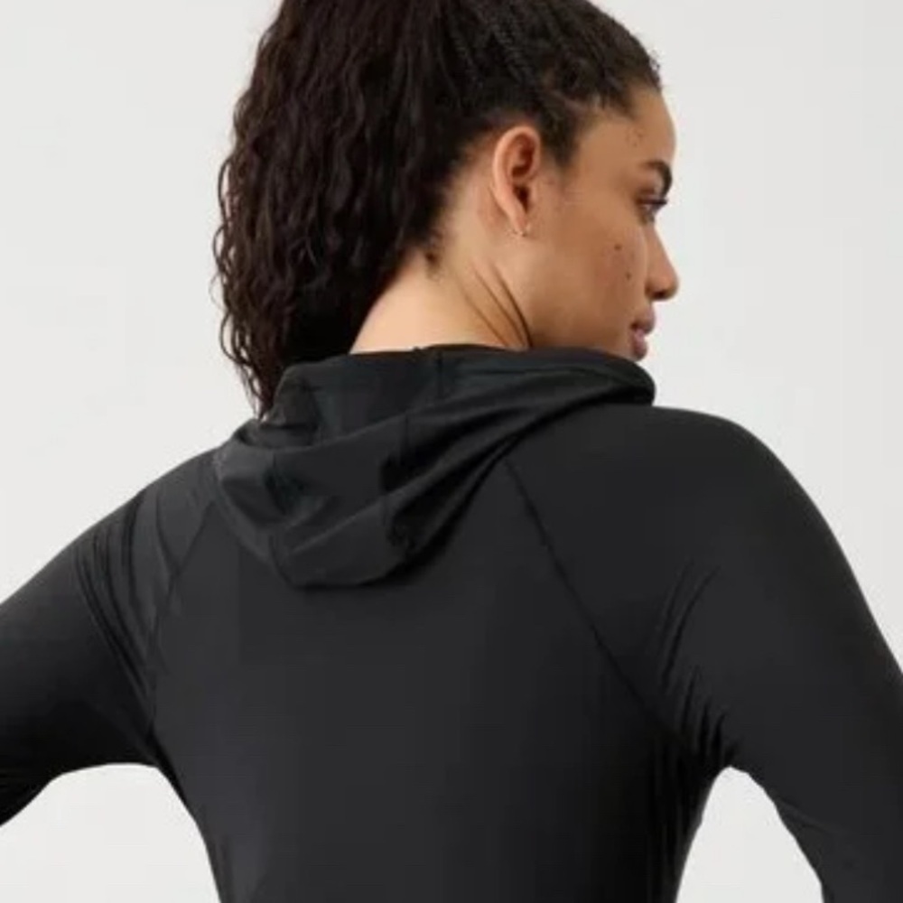 NWT Athleta Ultimate Half Zip Black Hoodie Size XS (#659631) - Picture 6 of 9